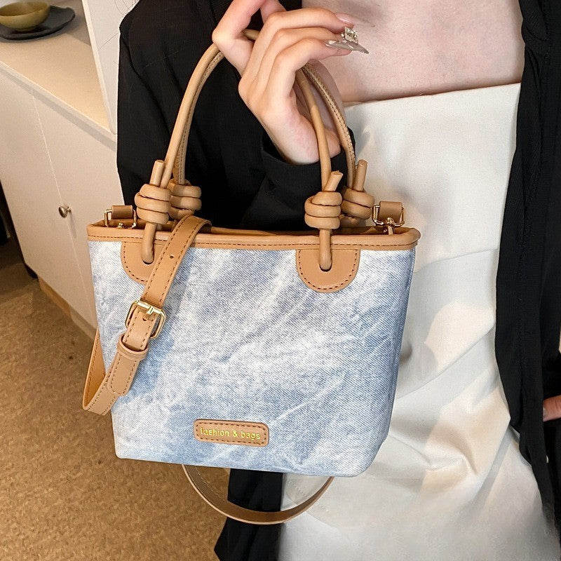 Ielgy Ladies Outing Handbag Fashion High-End Commuter Cross-Body Bucket Bag