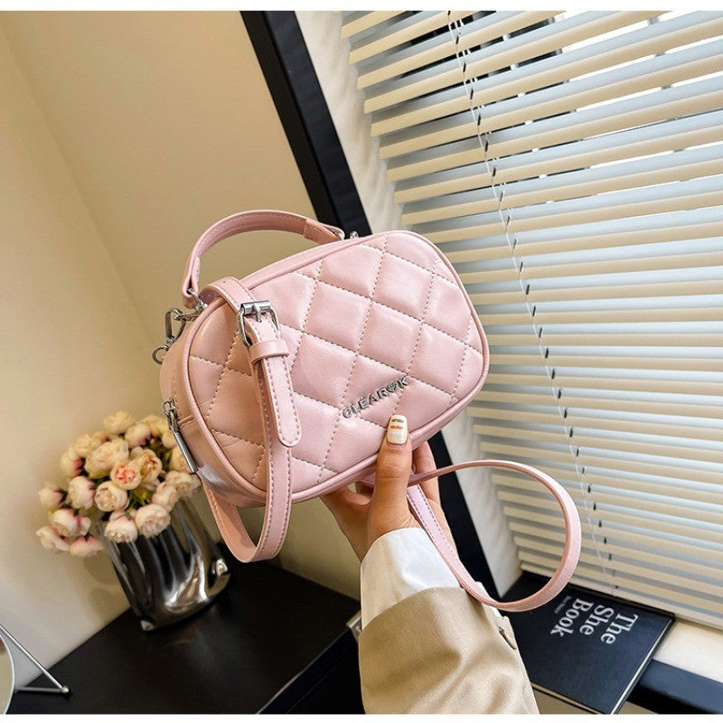 Ielgy Diamond Silver Cross-Body All-Match Western-Style Small Square Bag One-Shoulder Portable Mobile Phone Bag