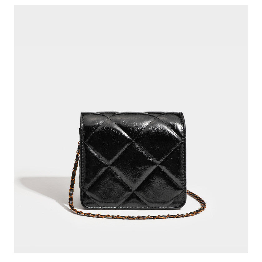 Ielgy Fashionable All-Match Chain Diamond One-Shoulder Messenger Mobile Phone Small Square Bag