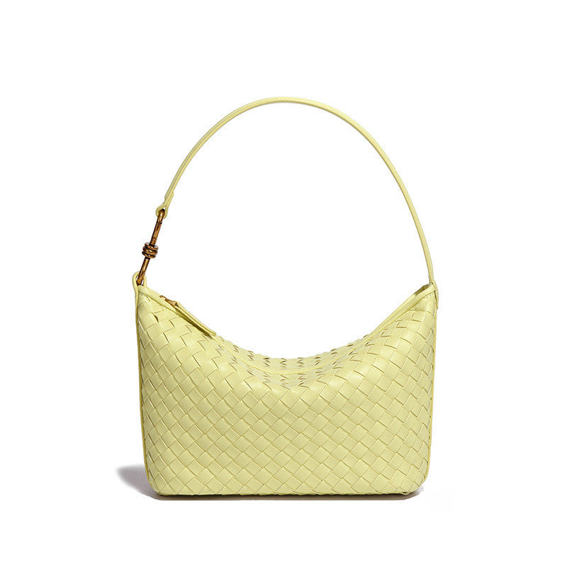 Ielgy Niche Trendy Underarm Hand-Woven Bag Fashion One-Shoulder Messenger Bag Casual Simple Portable Lunch Box Bag