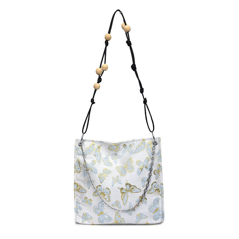 Ielgy Ladies All-Match New Chinese Style Underarm Bag Chinese Style Embroidered Cross-Body Tote Bag