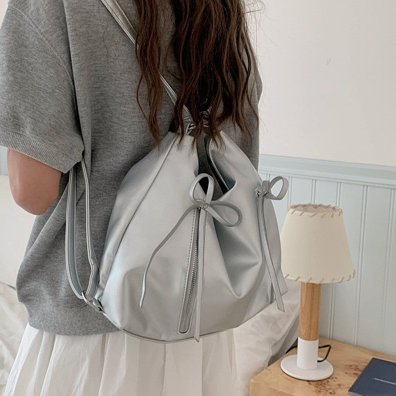 Ielgy Fashion Tote Bag Casual Large-Capacity Shoulder Bag Can Be Used As Bow Backpack