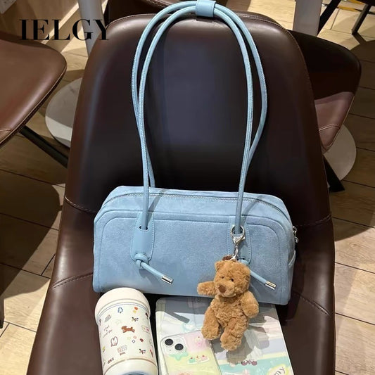 Ielgy Korean Version High-End Feeling Boston Bag Large Capacity Casual Portable Commuter All-Match One-Shoulder Bagu