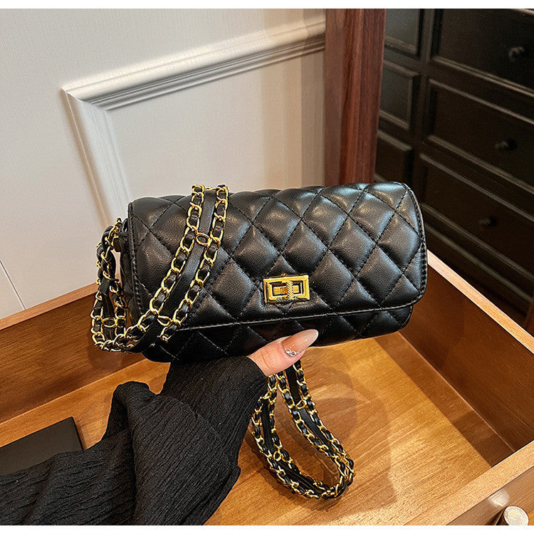 Ielgy Korean Version Fashion Diamond Chain Simple All-Match Cross-Body Female Bag
