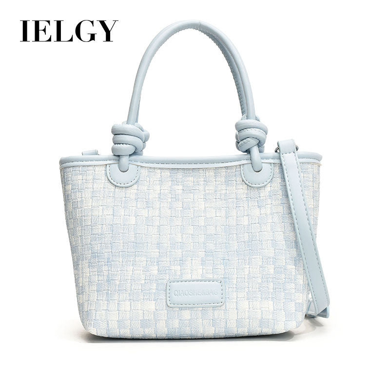 Ielgy Woven Bag Female Large-Capacity All-Match Messenger Bag Casual Portable Buck