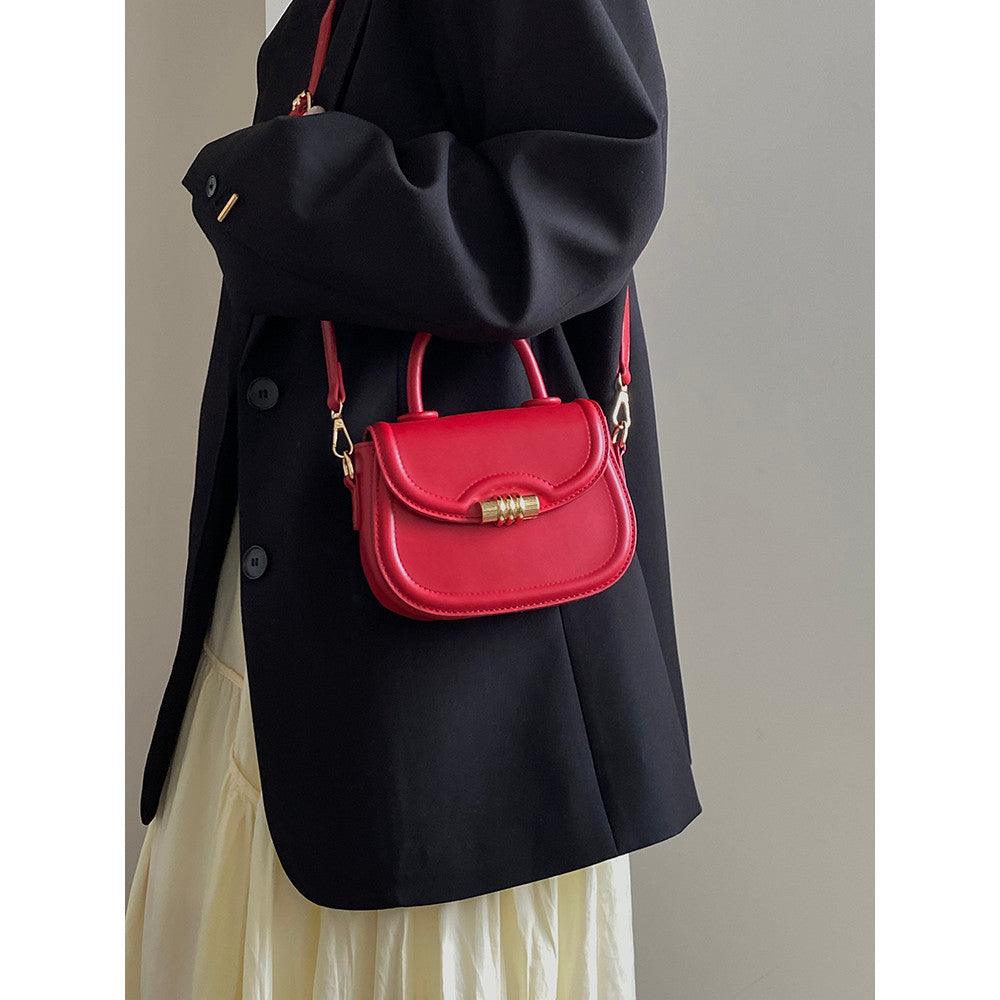 Ielgy Ladies Saddle Handbag High-End Sense One-Shoulder Crossbody