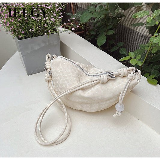 Ielgy Fashion Design Niche Summer Ladies Silver Cross-Body Dumpling Bag