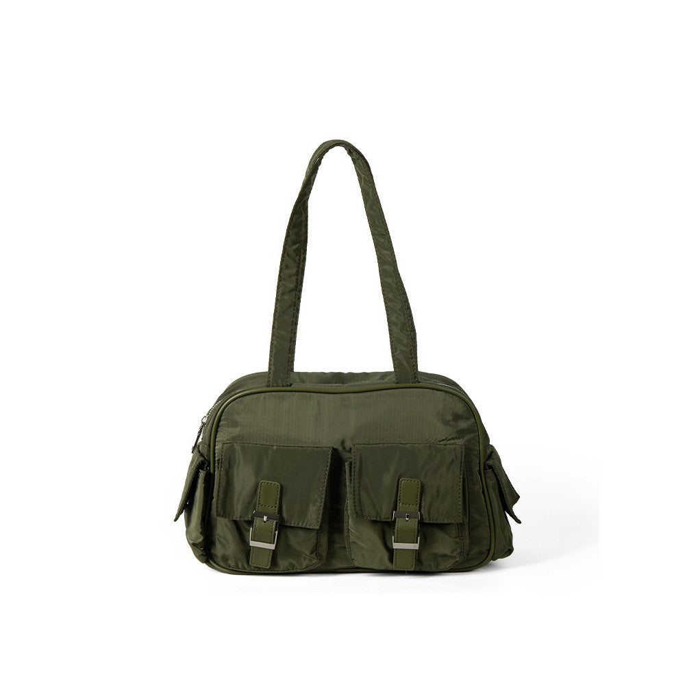 Ielgy Japanese Korean Harajuku Style Shoulder Bag College Students Class Fashion Nylon Multi-Pocket Large-Capac