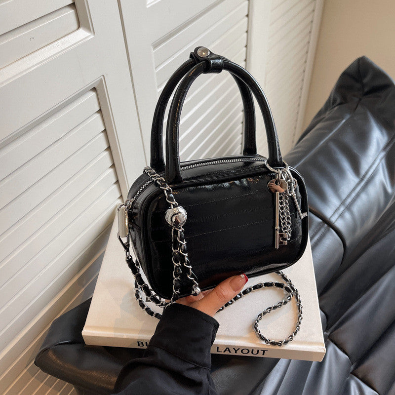 Ielgy High-End Eel Pattern Fashionable All-Match Chain Cross-Body Bag Portable Small Square Bag