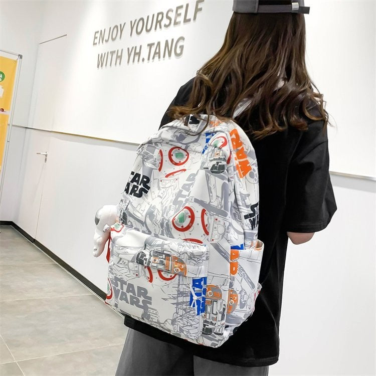 Ielgy Korean Version Large Capacity Unique Graffiti Casual Backpack Casual Backpack