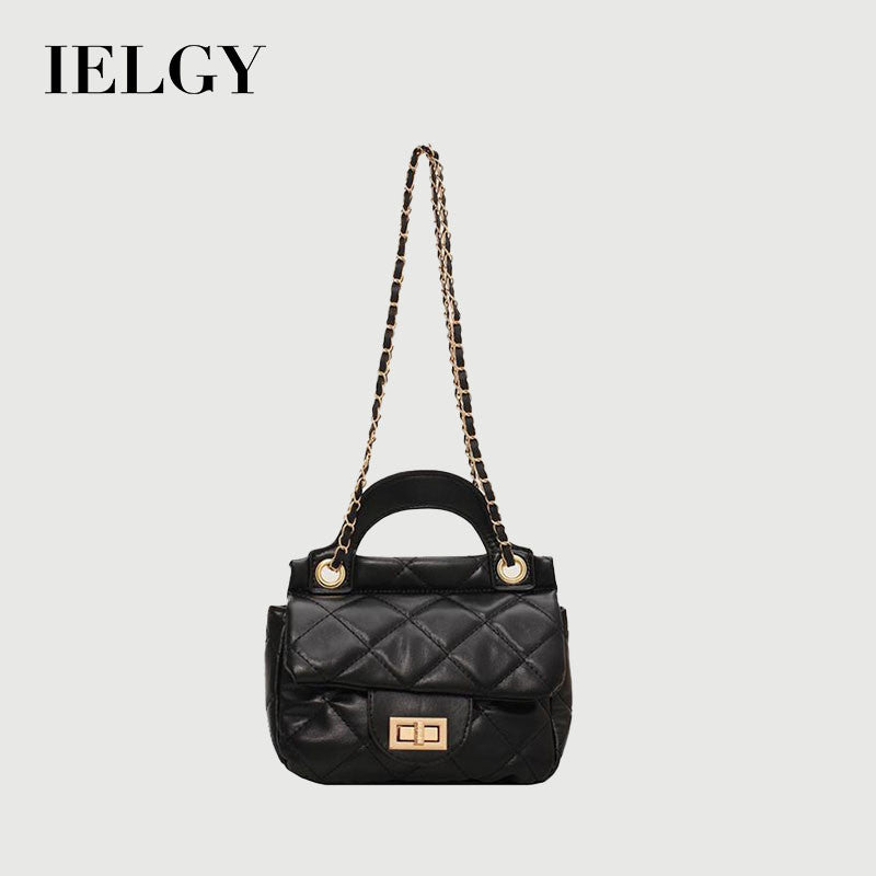 IELGY fashion ladies texture chain shoulder bag Korean version of rhombus