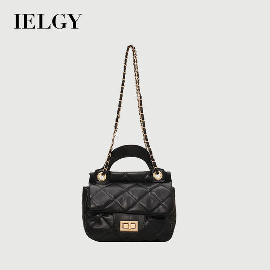 IELGY fashion ladies texture chain shoulder bag Korean version of rhombus
