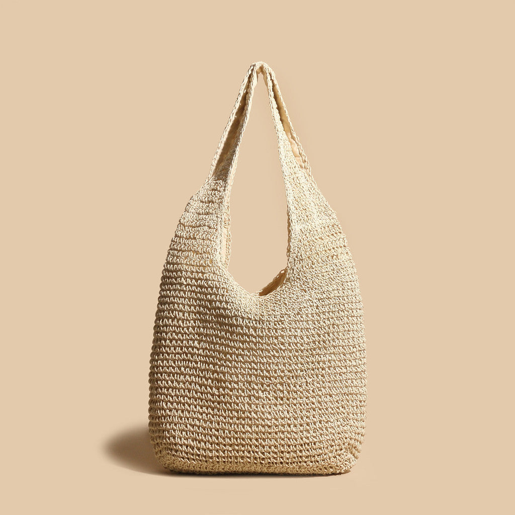 Ielgy Vegetable Basket Rattan Bag Hand-Woven One-Shoulder Handbag