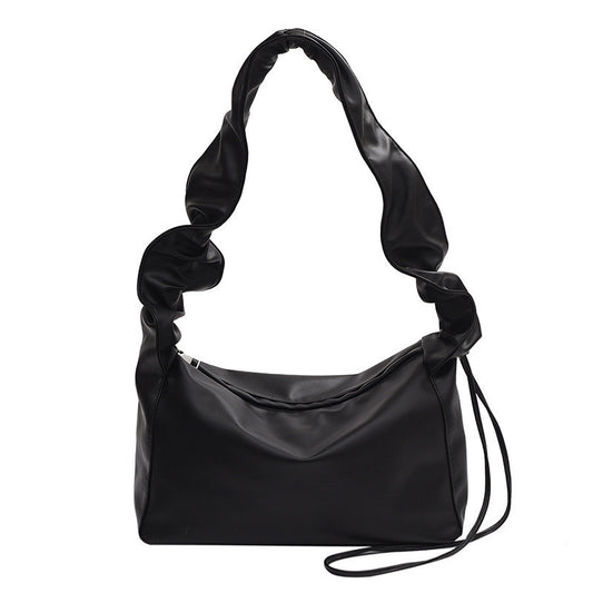 Ielgy Ladies Silver All-Match Underarm Cloud Bag Simple Pleated Fashionable One-Shoulder Dumpling Bag