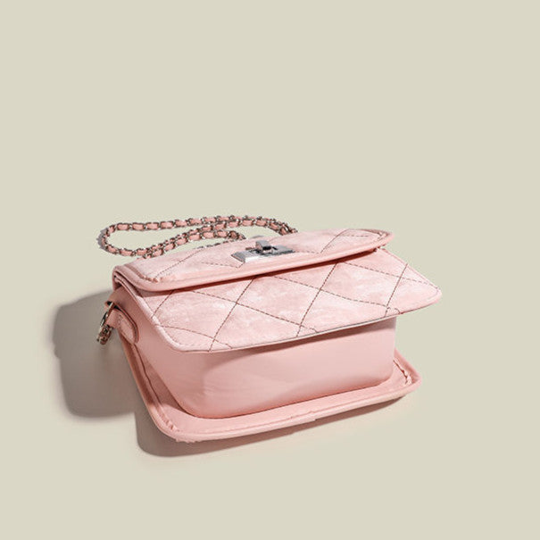 Ielgy Cute Portable Messenger Bag Fashionable All-Match High-End Niche Diamond Chain Shoulder
