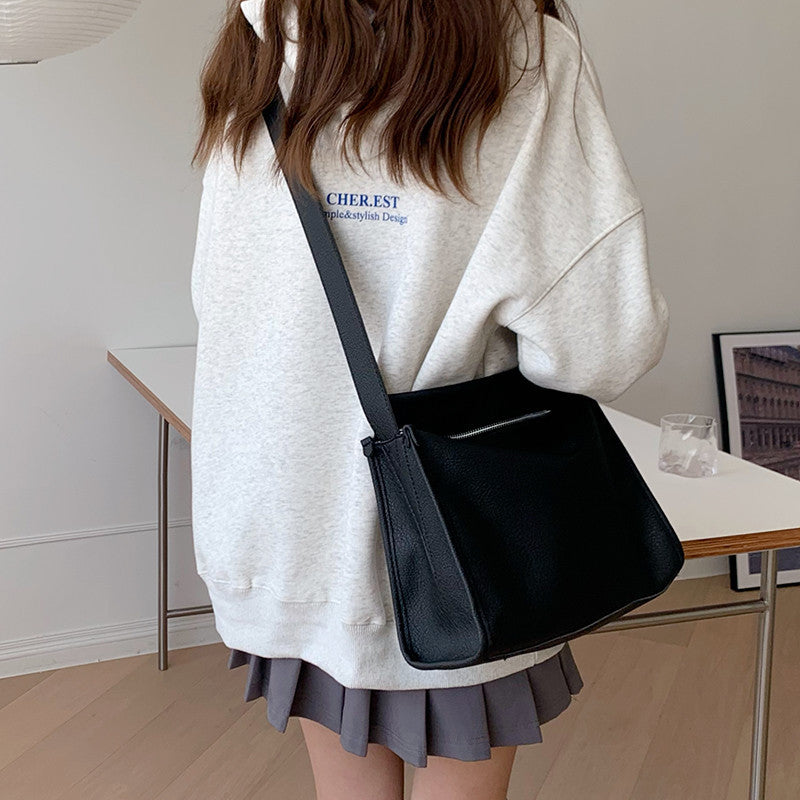 Ielgy Ladies Fashion Apricot One-Shoulder Messenger Bag Simple All-Match Commuter Niche Texture Mes