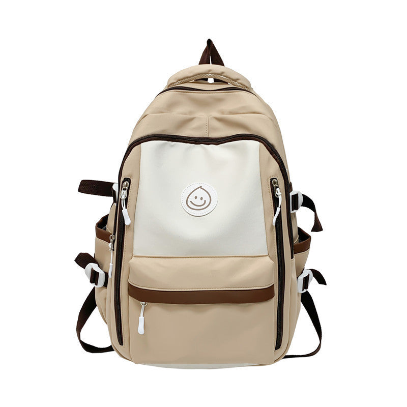 Ielgy Korean Version High School Junior High School Students Large-Capacity Backpack Simple Burden-Red