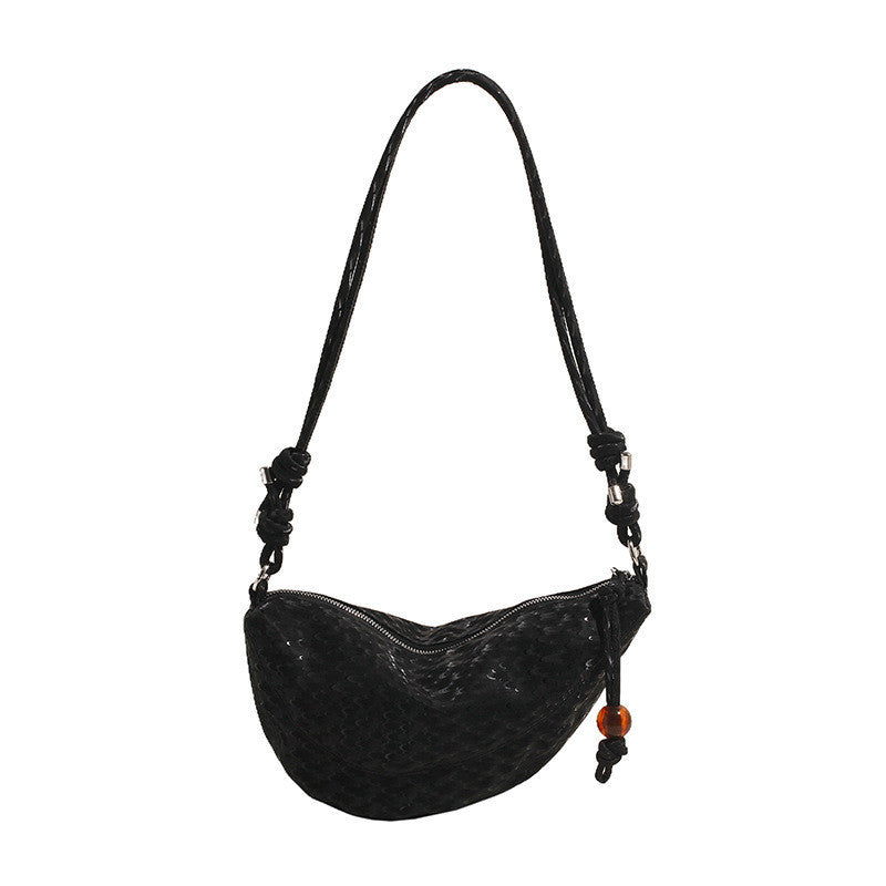Ielgy Fashion Design Niche Summer Ladies Silver Cross-Body Dumpling Bag