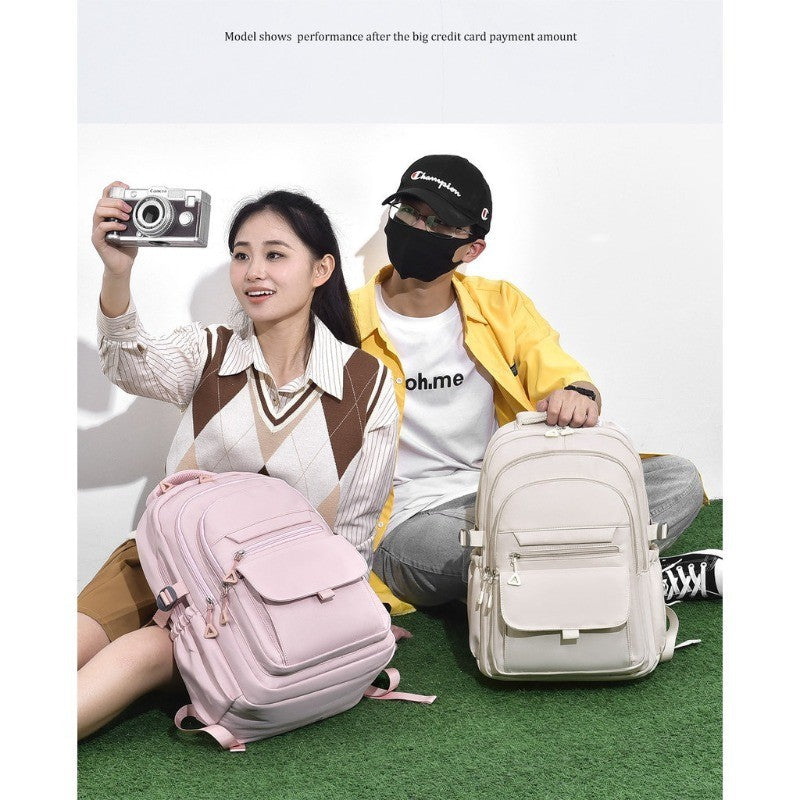 Ielgy Japanese Style Large-Capacity Fashion Bag Simple Student Backpack