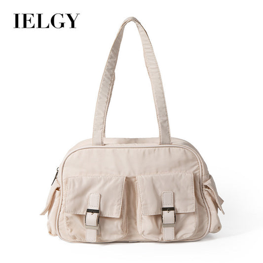 Ielgy Japanese Korean Harajuku Style Shoulder Bag College Students Class Fashion Nylon Multi-Pocket Large-Capac