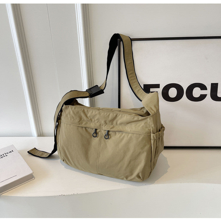 Ielgy Waterproof Nylon Cloth Bag Large Capacity Cross-body Dumpling Bag All-match Casual Lightweight Sports Style Shoulder Bag
