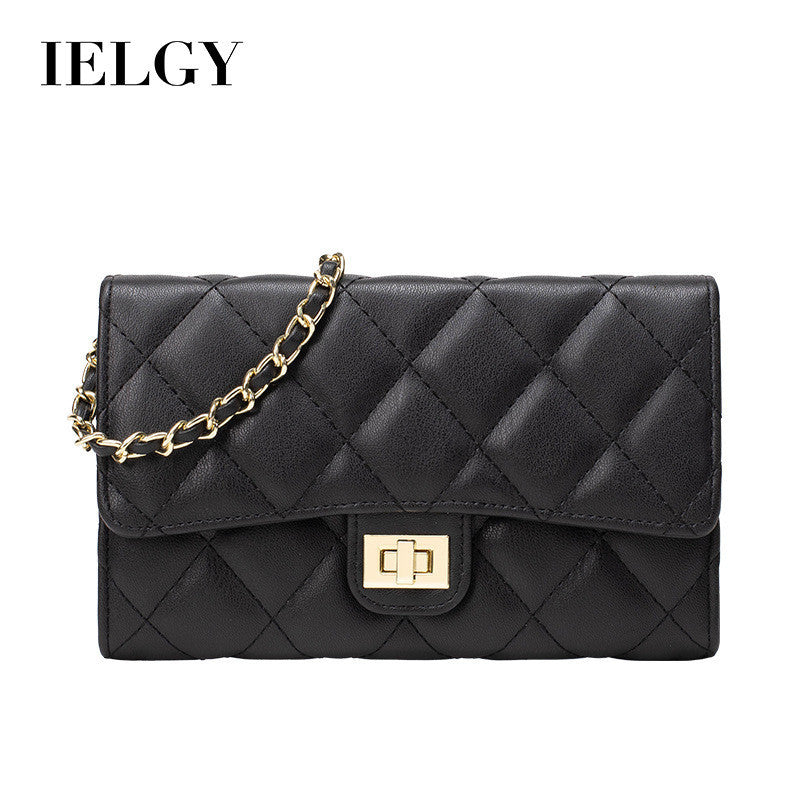 Ielgy Fashion Diamond Chain Bag Ladies Crossbody Bag