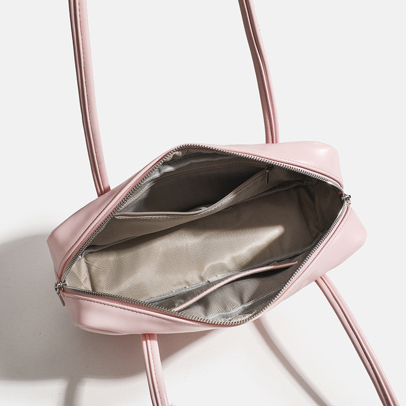 Ielgy Pink Bow One-Shoulder Underarm Bag Casual All-Match Pillow Bag High-End Baguette Bag