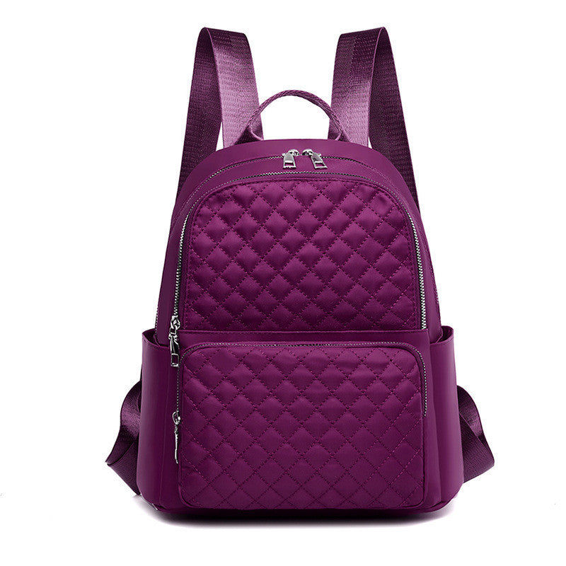 Ielgy Casual Ladies Oxford Backpack Fashion Diamond Embroidery Thread Large Capacity Travel Backpack