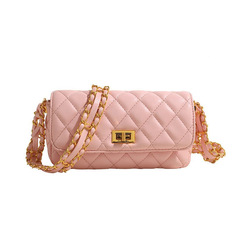 Ielgy Korean Version Fashion Diamond Chain Simple All-Match Cross-Body Female Bag
