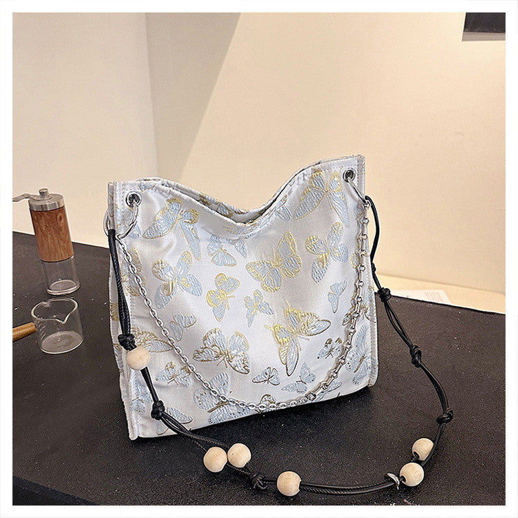 Ielgy Ladies All-Match New Chinese Style Underarm Bag Chinese Style Embroidered Cross-Body Tote Bag