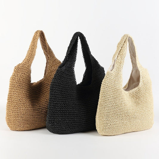 Ielgy Vegetable Basket Rattan Bag Hand-Woven One-Shoulder Handbag