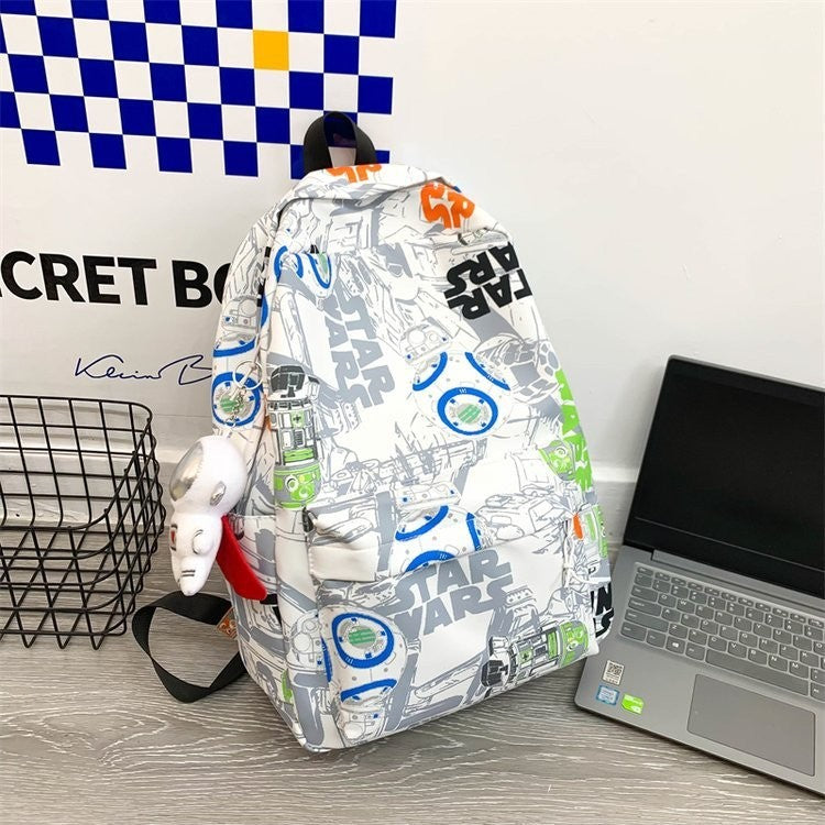 Ielgy Korean Version Large Capacity Unique Graffiti Casual Backpack Casual Backpack