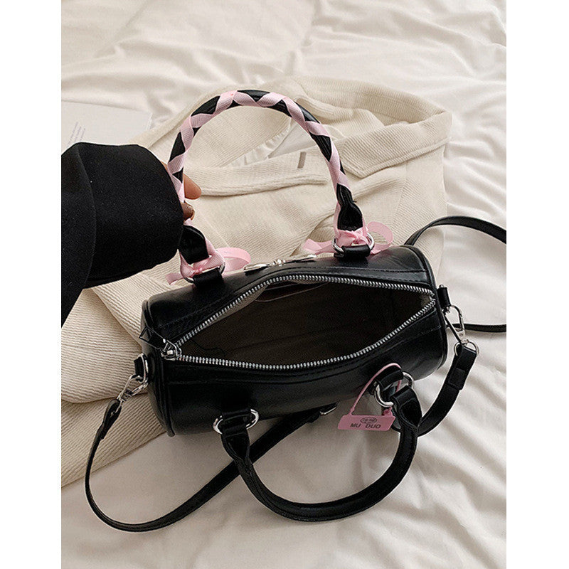 Ielgy Ballet Style Bowknot Portable Boston Bag Fashion One-Shoulder Messenger All-Match Pillow Bag