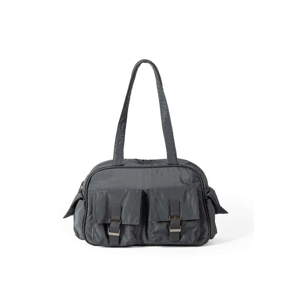 Ielgy Japanese Korean Harajuku Style Shoulder Bag College Students Class Fashion Nylon Multi-Pocket Large-Capac