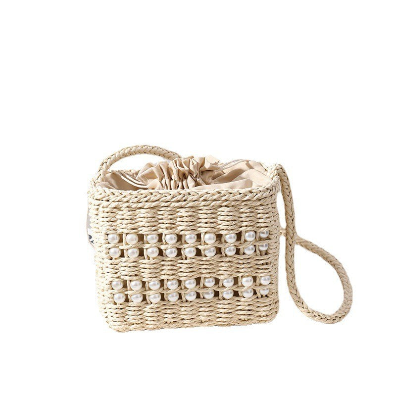 Ielgy Square Cross-Body Straw Woven Female Bag Mori Fashion Vacation Beach Bag Rattan Bag
