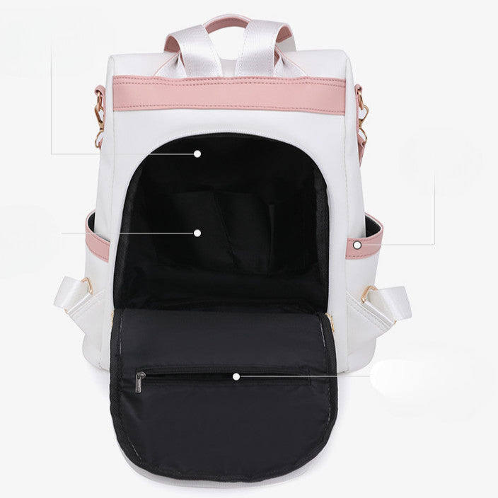 Ielgy Multifunctional Anti-theft Backpack Casual Fashion Soft Leather Large Capacity Outdoor Travel Backpack