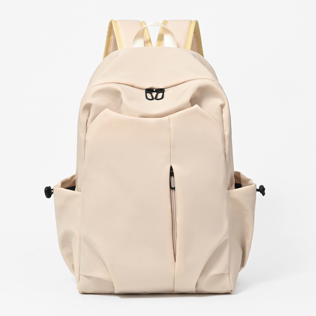Ielgy Japanese Korean Simple Large-Capacity Solid Color Backpack University School Bag Campus Backpack