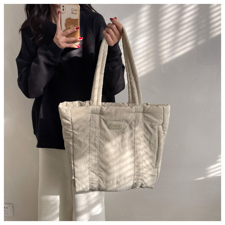 Ielgy Nylon Cloth Tote Bag Large Capacity Class One Shoulder Commuter