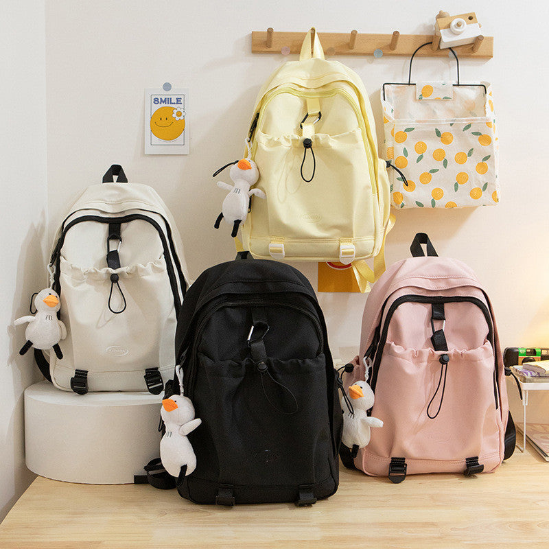 Ielgy Schoolbag College Students Niche Design Backpack Female Fashion Travel Commuter Backpack
