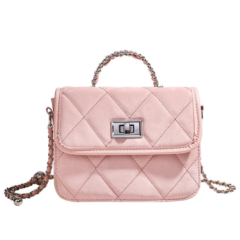 Ielgy Cute Portable Messenger Bag Fashionable All-Match High-End Niche Diamond Chain Shoulder