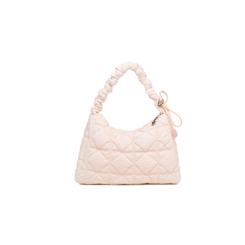 Ielgy Korean Version Stray Cloud Bag Puff Pleated Down Bag Shoulder Messenger Bag Portable Underarm Bag