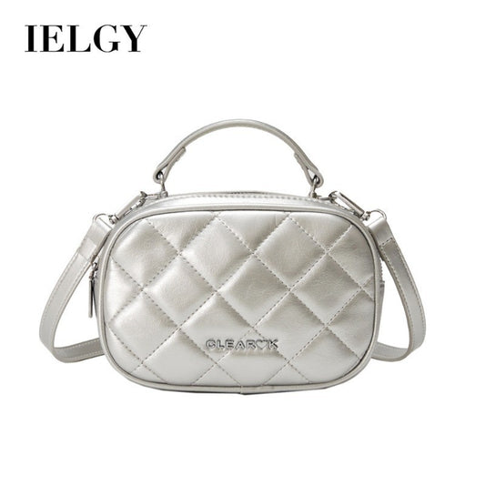 Ielgy Diamond Silver Cross-Body All-Match Western-Style Small Square Bag One-Shoulder Portable Mobile Phone Bag