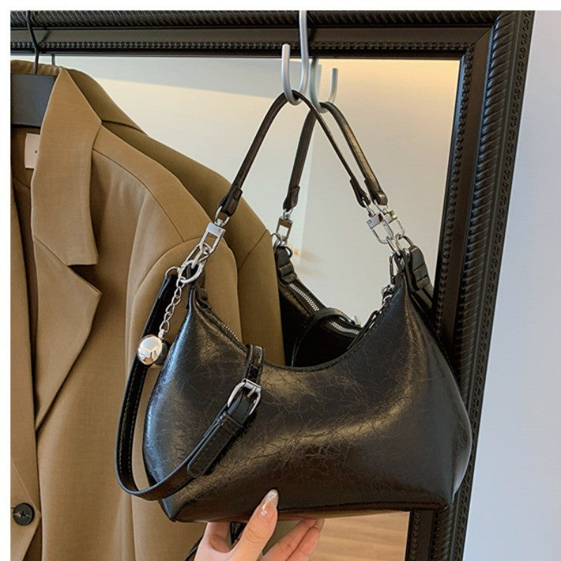 Ielgy Korean Style Niche Casual Shoulder Handbag Fashion Commuter Cross-body Dumpling Bag