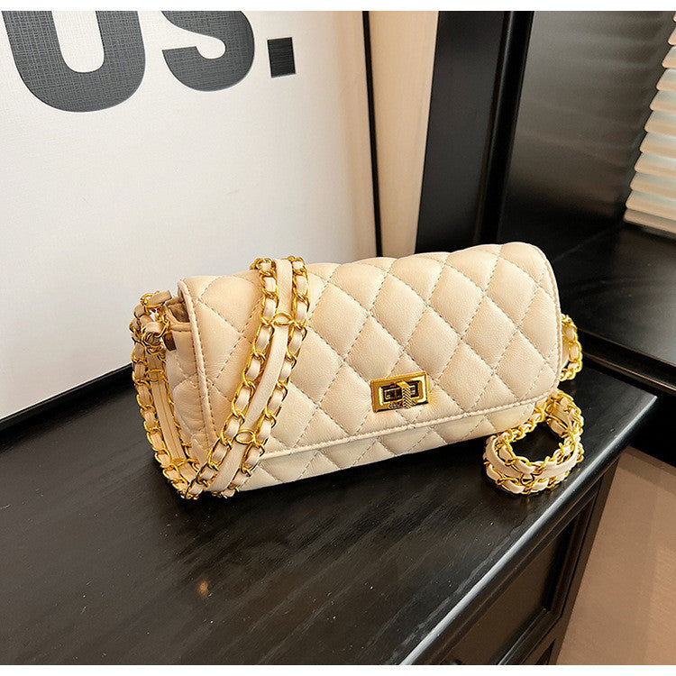 Ielgy Korean Version Fashion Diamond Chain Simple All-Match Cross-Body Female Bag