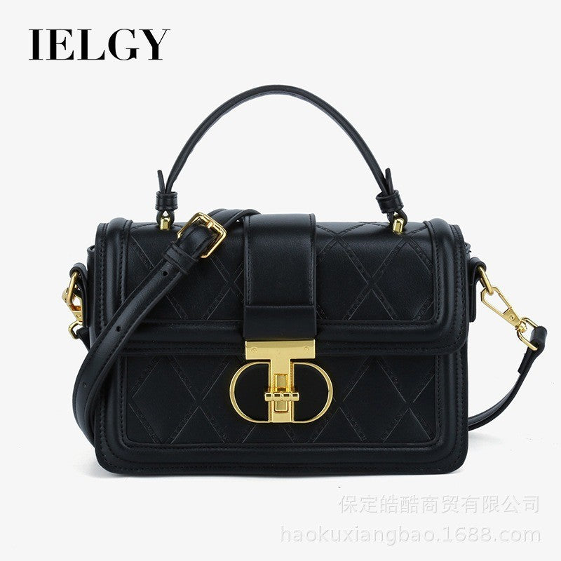 Ielgy High-End Feeling Portable Box Bag Ladies Niche Design Diamond One-Shoulder Diagonal Small Square Bag