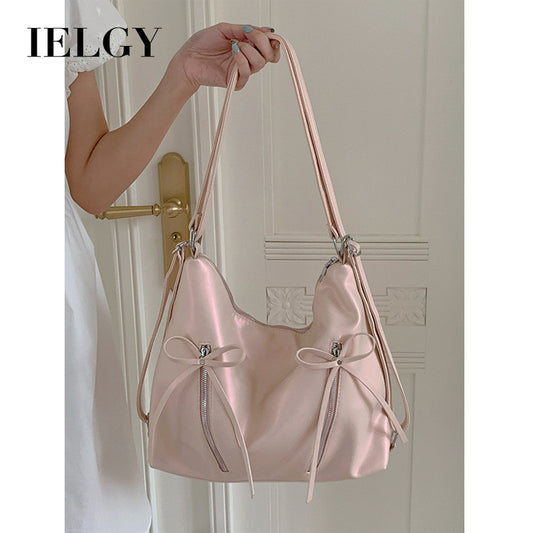 Ielgy Fashion Tote Bag Casual Large-Capacity Shoulder Bag Can Be Used As Bow Backpack