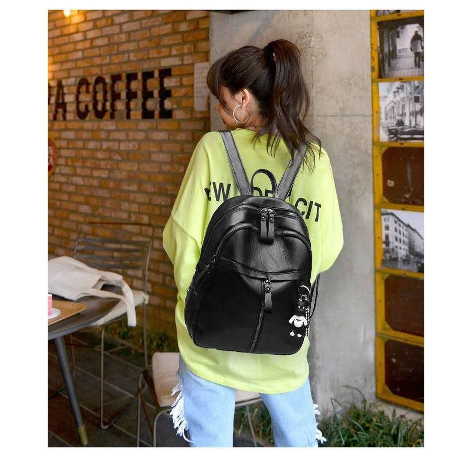 Ielgy Korean Version Fashion Backpack Fashion Preppy Style Large Capacity Student Backpack