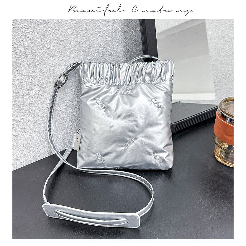 Ielgy All-Match Cross-Body Mobile Phone Bag Small Square Bag Ladies Small Shoulder Bag PU Letter Shoulder Bag