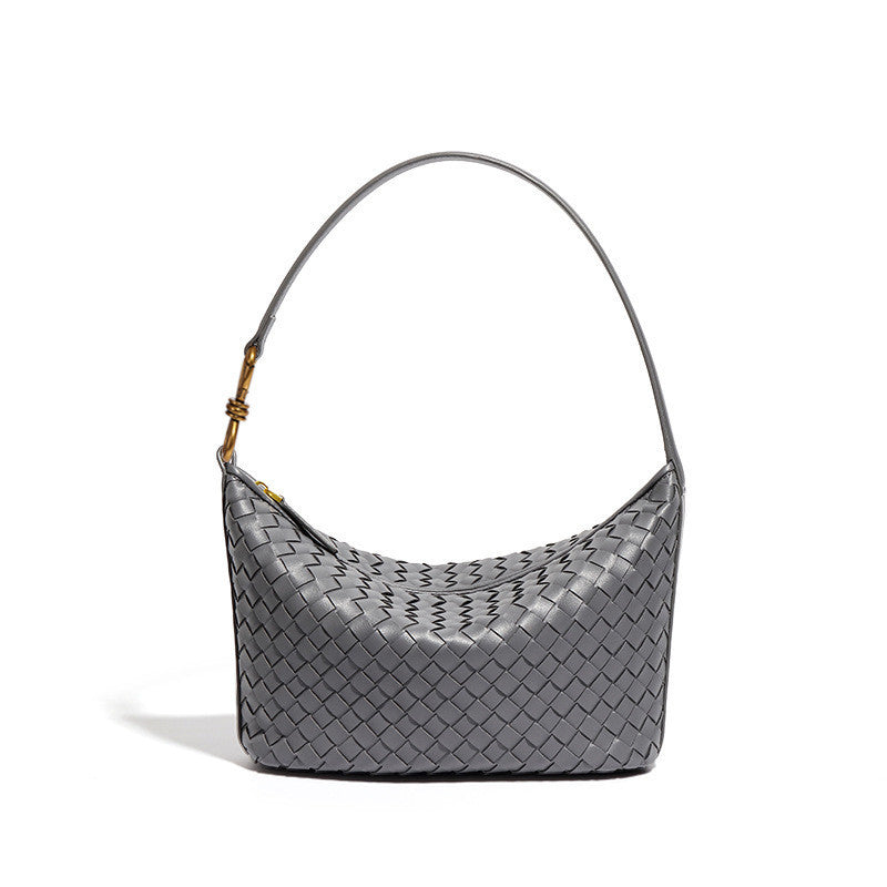 Ielgy Niche Trendy Underarm Hand-Woven Bag Fashion One-Shoulder Messenger Bag Casual Simple Portable Lunch Box Bag