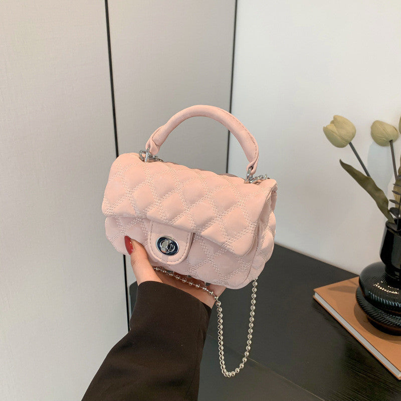 Ielgy Korean Version Diamond Chain Bag Fashionable All-Match Casual Cross-Body Small Square Bag
